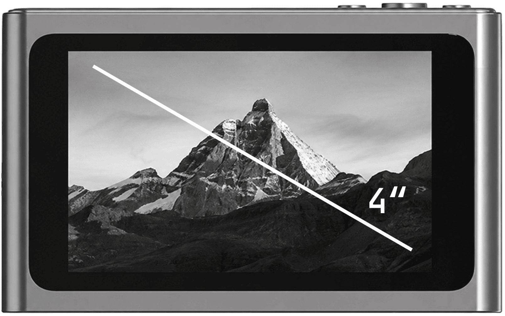 whyraw four inch von hinten mit Vier-Zoll-Display